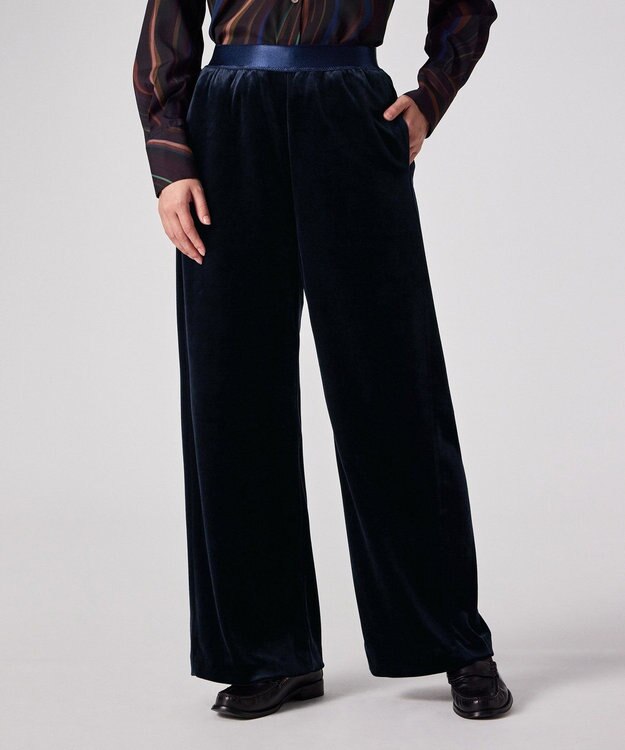 Paul Smith マットベロア ワイドパンツ ネイビー
