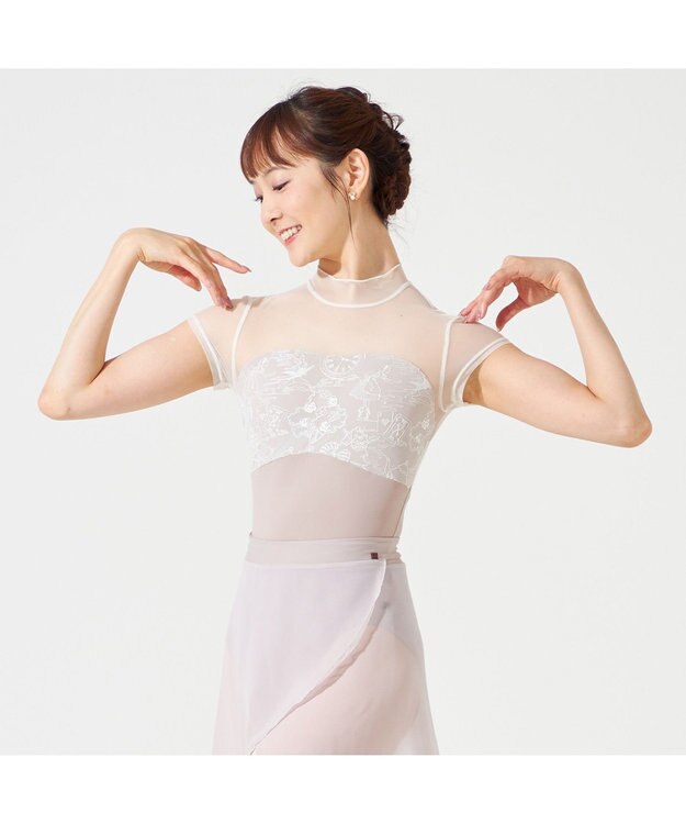 Chacott 【AKANE TAKADA】ハイネックレオタード ベージュ