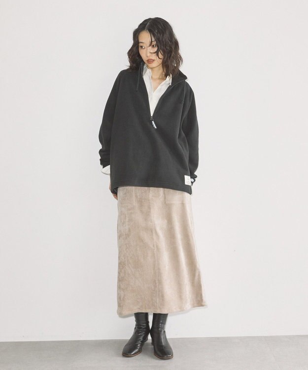 AMERICAN HOLIC Discus フリースハーフジッププルオーバー Black