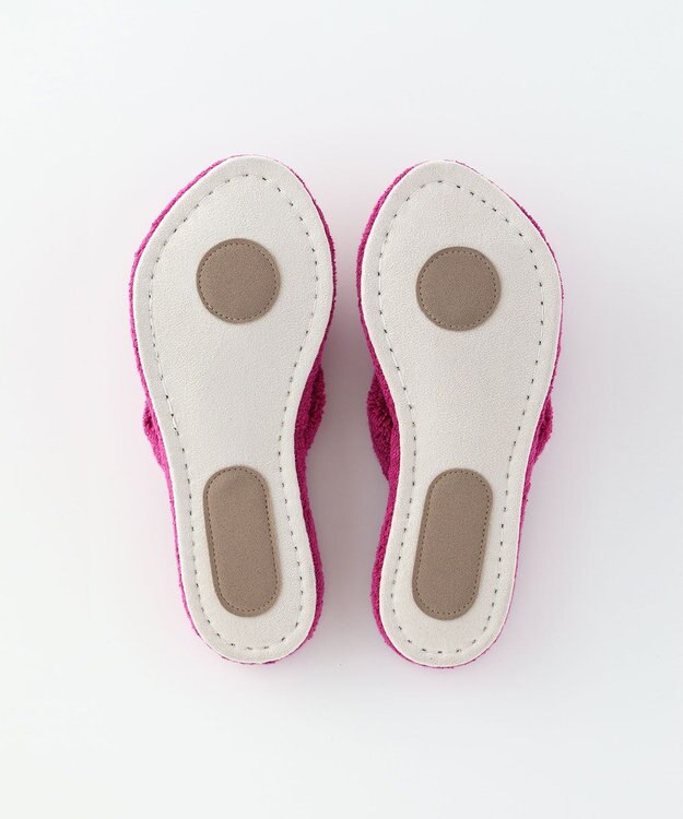 UCHINO タオルサンダルスリッパ「リラックス」【Sサイズ21-23cm】洗えるスリッパ ダークピンク