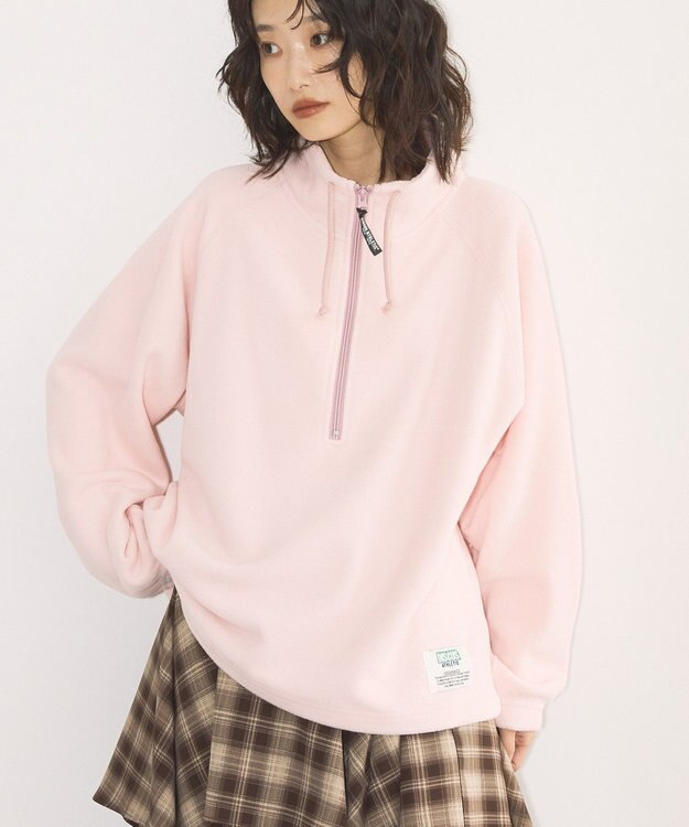 AMERICAN HOLIC Discus フリースハーフジッププルオーバー Pink