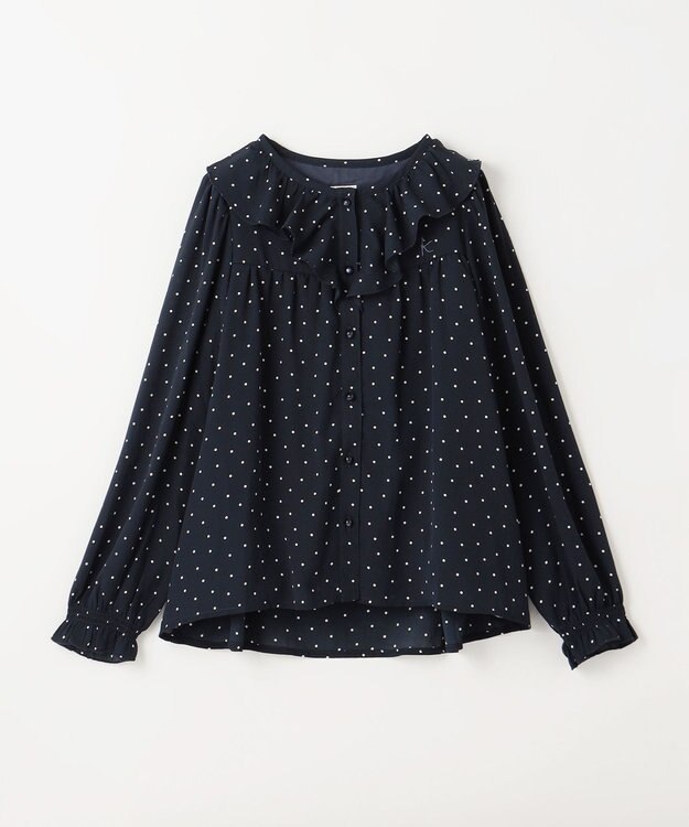 組曲 KIDS 【150-160cm】ラッフルドット ブラウス ネイビー系5