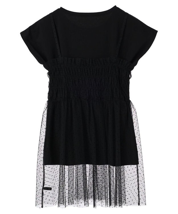 YECCA VECCA 【2点SET】マルチwayチュールオーバーキャミSET/Tee Black