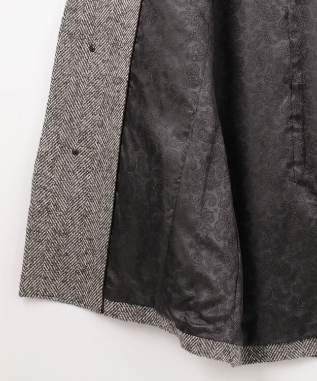 JOSEPH ABBOUD 【尾州産カシミヤブレンド素材/軽量】カシミヤブレンドアルパカヘリンボーン ステンカラーコート ライトグレー系7