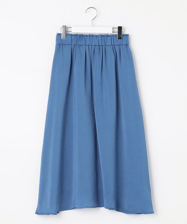 Feroux サテンギャザー スカート スカイブルー系