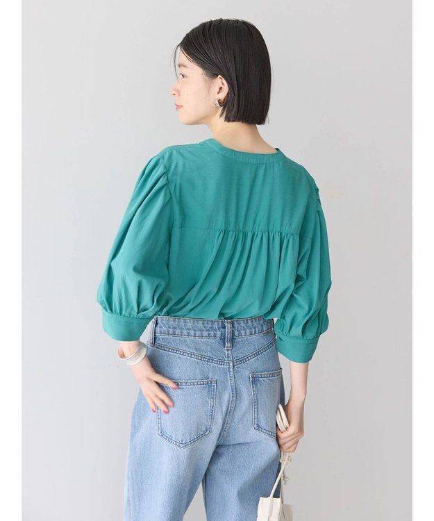 AMERICAN HOLIC 接触冷感　袖ボリュームブラウス Green