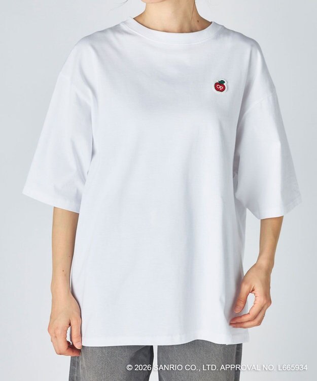 OP／FILA 【Ocean Pacific×ハローキティ】サガラ刺しゅうビッグTシャツ ホワイト