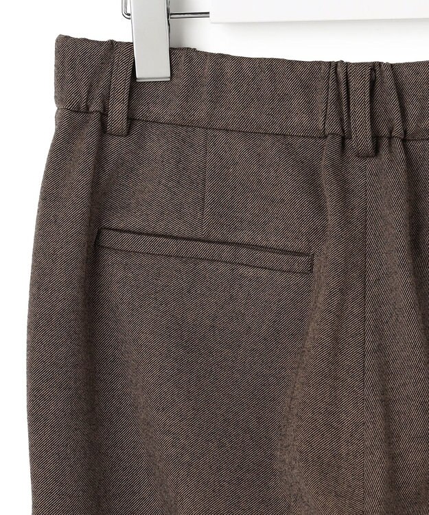 23区 L 【洗える】フランネル2WAY テーパード パンツ ダークブラウン系