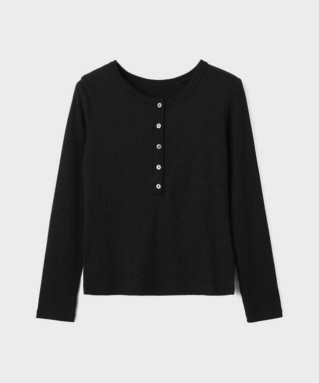 GRACE CONTINENTAL ヘンリーネックカットトップ ブラック