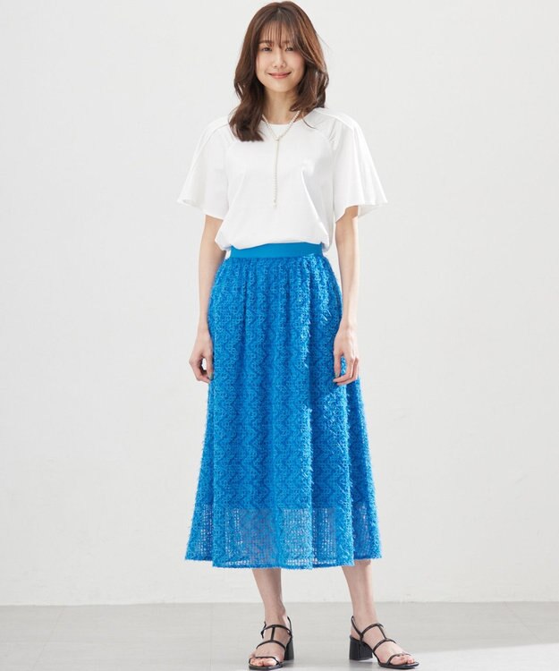 組曲 L フェザーチュール スカート ブルー系