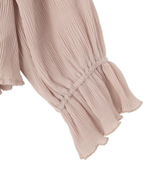 earth music&ecology 【2WAY】シャーリングフリルオフショルブラウス Pink Beige