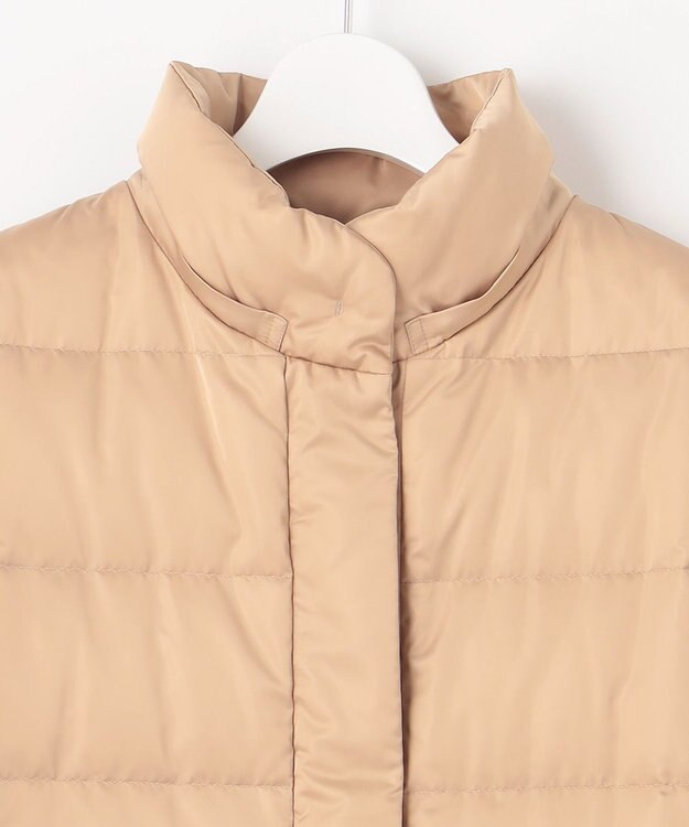 自由区 L 【撥水加工・洗える】ブライトダウンフード付き ダウンコート シャンパンベージュ