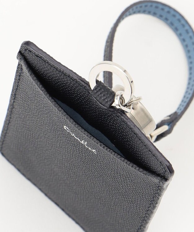 airlist 【本革・バイカラー】リール付きパスケース　Stella　ステラ ネイビー×スカイ