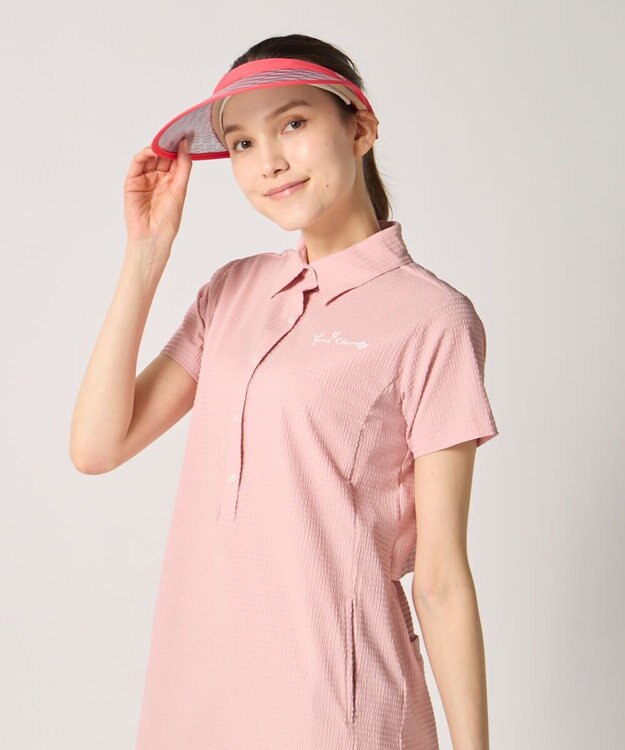 FILA GOLF／marie claire 【marie claire SPORT】 シアサッカーワンピース ピンク