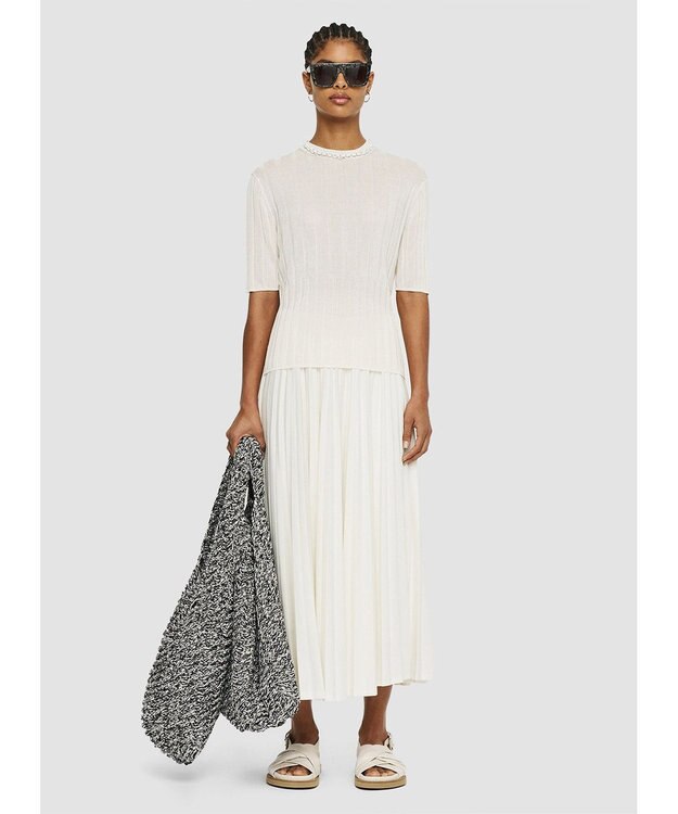 JOSEPH 【洗える】クリスピーレーヨン　ニットTシャツ Ivory