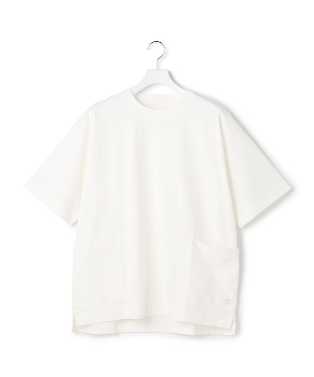 J.PRESS YORK STREET 【UNISEX】サイドポケット クルーネックTシャツ ホワイト系