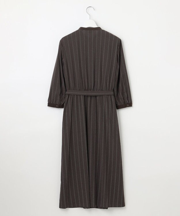 J.PRESS LADIES L 【洗える】ドットデシンプリント ピンタック ワンピース ダークブラウン系