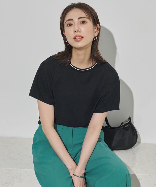 ICB ジョーゼットライクジャージー 半袖プルオーバー ブラック