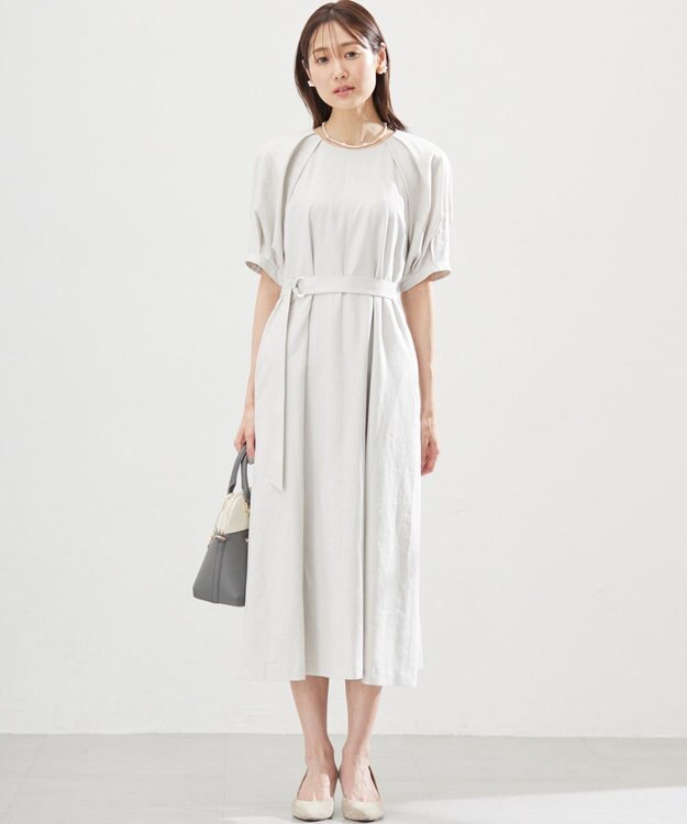 組曲 L リネンレーヨン ワンピース グレージュ系