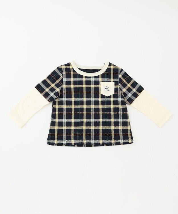 組曲 KIDS 【80-90cm】Check セットアップ ネイビー系5