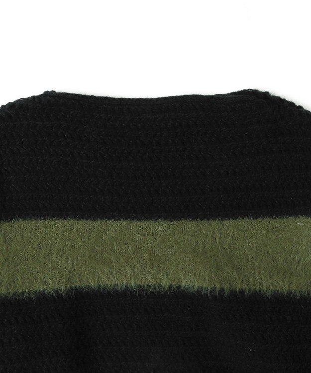 WEGO マテリアルシャギークロップドニット カーキ