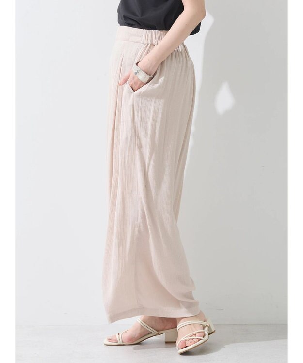 earth music&ecology レーヨンクレープイージーパンツ Beige