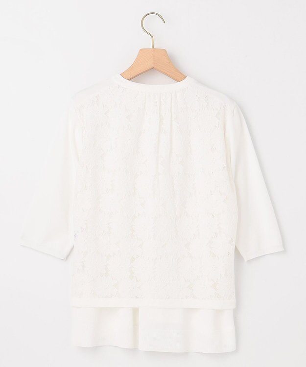 組曲 【2SET・WEB限定】フラワーレース5分袖ツイン ニット アイボリー系