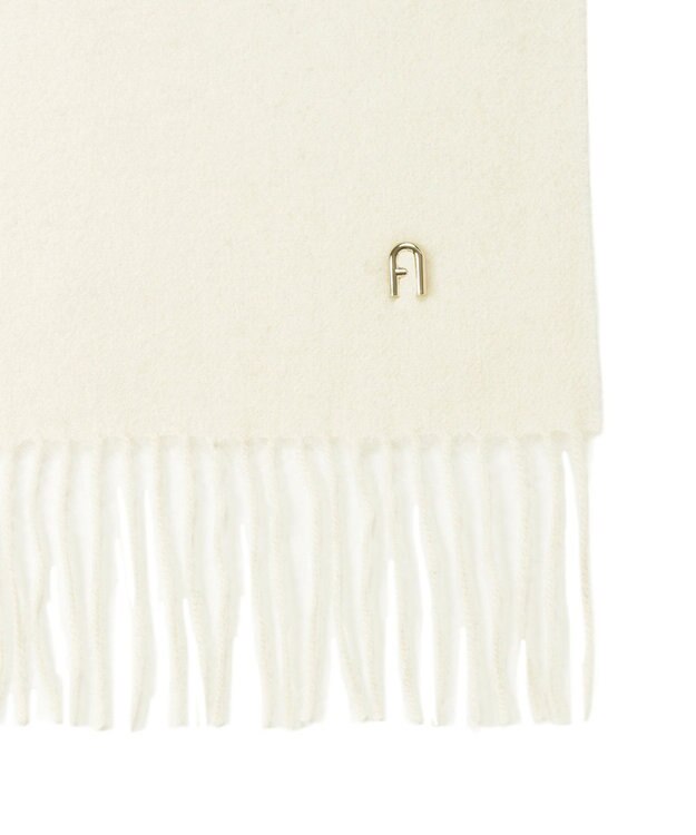 MOONBAT FURLA(フルラ）【WEB限定】ウール100％ アーチロゴ 無地ストール 190cm×60cm オフホワイト