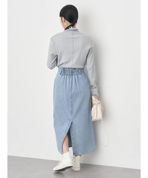 earth music&ecology ナローデニムスカート Light Indigo