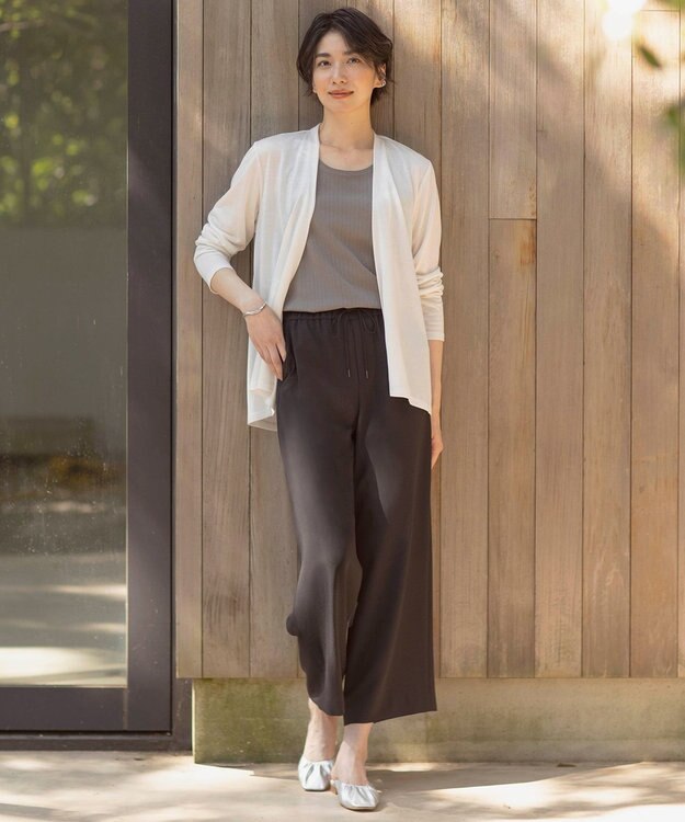 J.PRESS LADIES S 【WEB限定カラーあり・洗える】Lightジョーゼット ワイド パンツ 【WEB限定】ブラック系