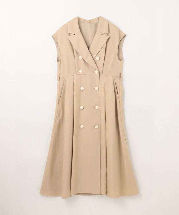 GRACE CONTINENTAL テーラーフレアワンピース ベージュ