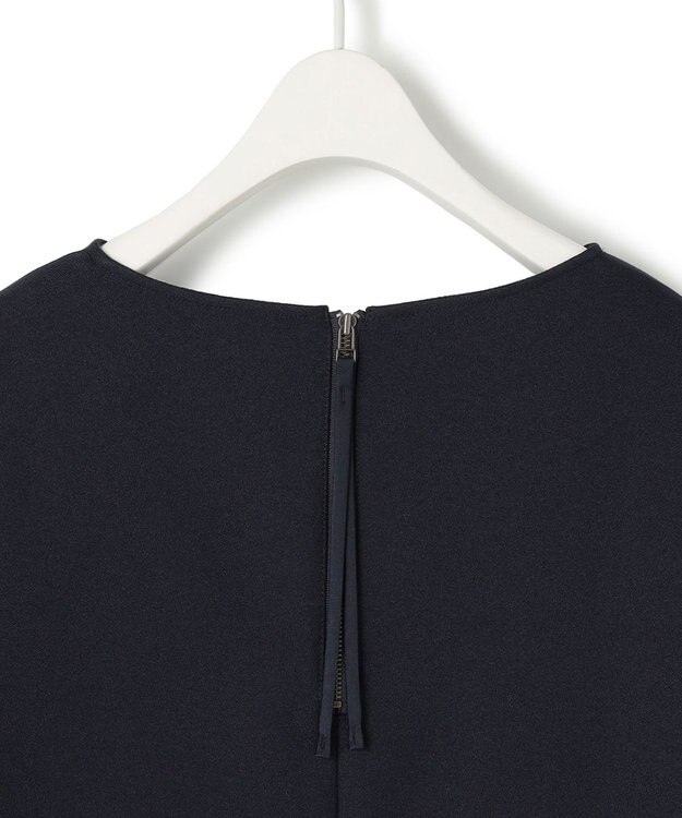 ICB L 【洗える】 ダブルフェイスクレープ ドルマンスリーブワンピース ネイビー系（裏面ブラック）