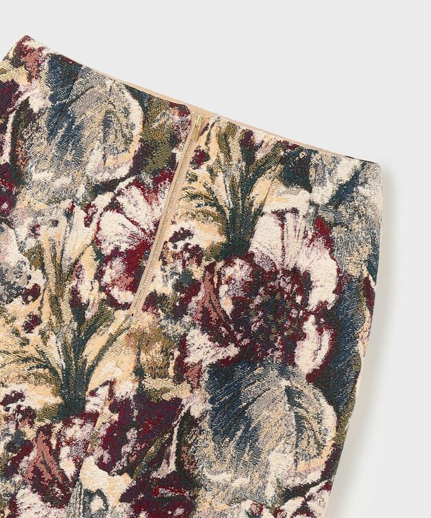 GRACE CONTINENTAL ゴブランジャガードタイトスカート ベージュ