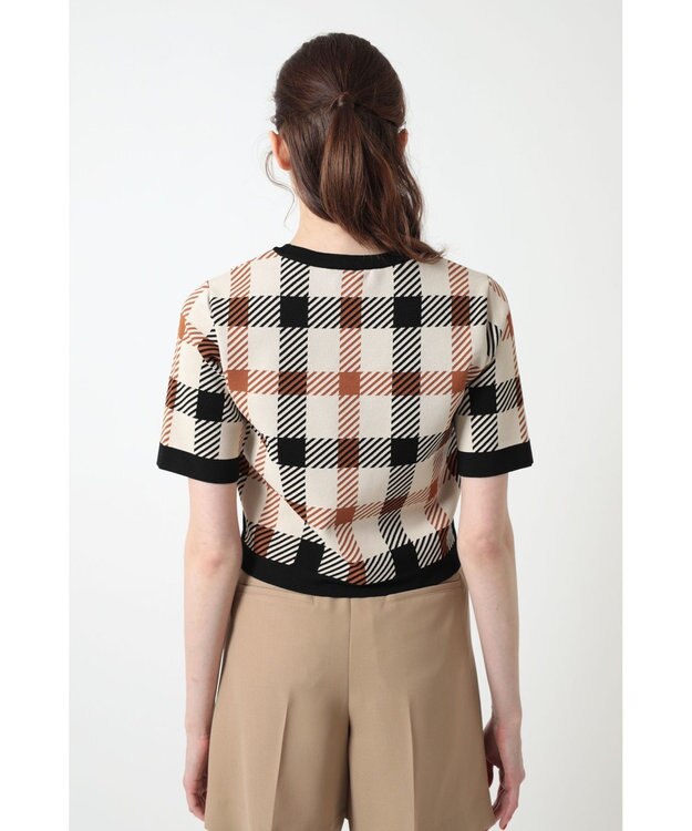 DAKS ビッグハウスチェックショート丈ジャカードニット ウルトラハウスチェック