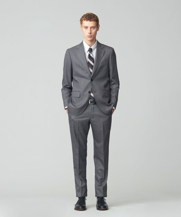 J.PRESS MEN 【ESSENTIAL CLOTHING】ラスティックストライプ スーツ ライトグレー系1