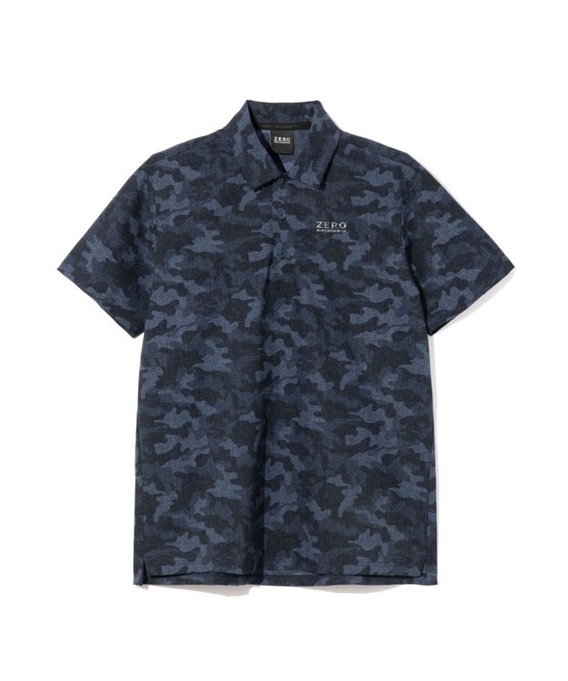 ZERO HALLIBURTON クールドッツ カモ柄ポロシャツ ZHG-M6S6a 85191 ネイビー
