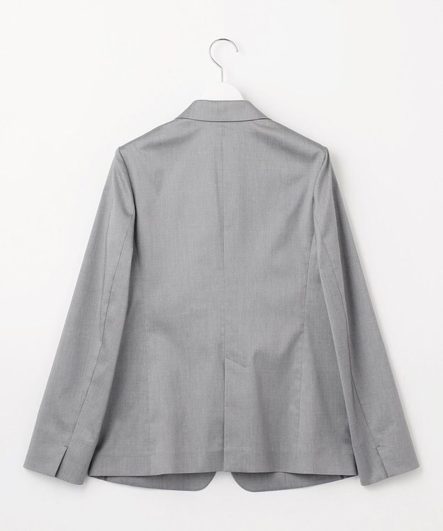 23区 【セットアップ対応/洗える】グロッシーコットンシャンブレー テーラード ジャケット ライトグレー系