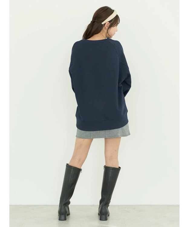 earth music&ecology 裏毛ロゴチュニック Navy