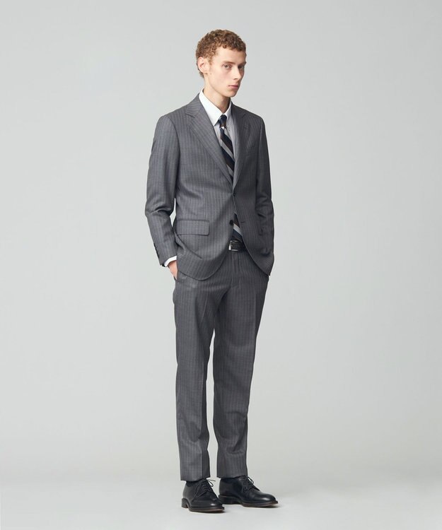 J.PRESS MEN 【ESSENTIAL CLOTHING】ラスティックストライプ スーツ ライトグレー系1