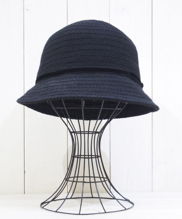 石田製帽 ベルベットリボン ブルトン ブラック