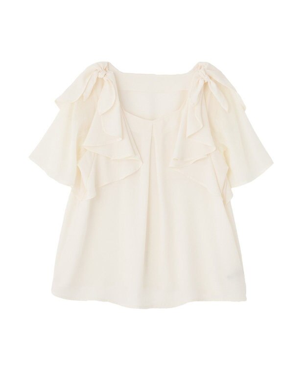 YECCA VECCA リボンスリーブブラウス Off White