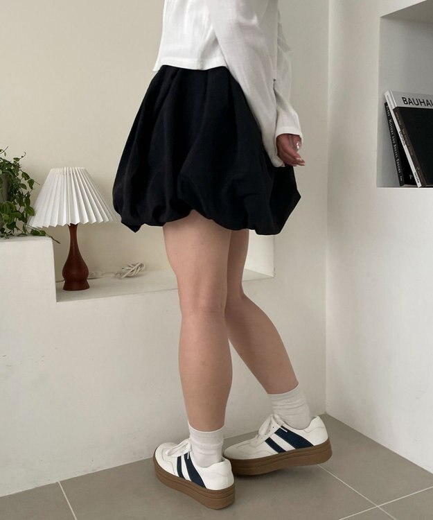 WEGO ナイロンバルーンミニスカート ブラック