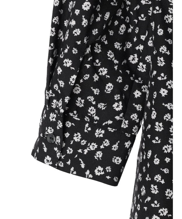 Green Parks ２ｗａｙ小花柄ギャザーシャツワンピース Black