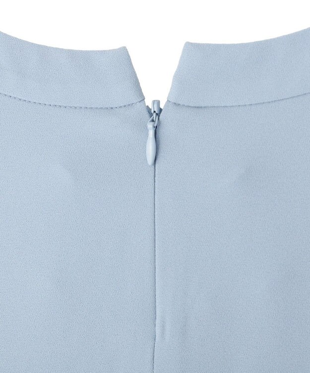 YECCA VECCA パールタックフレンチスリーブブラウス Light Blue