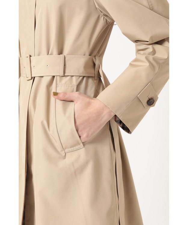 DAKS ハウスチェック ステンカラーコート ベージュ