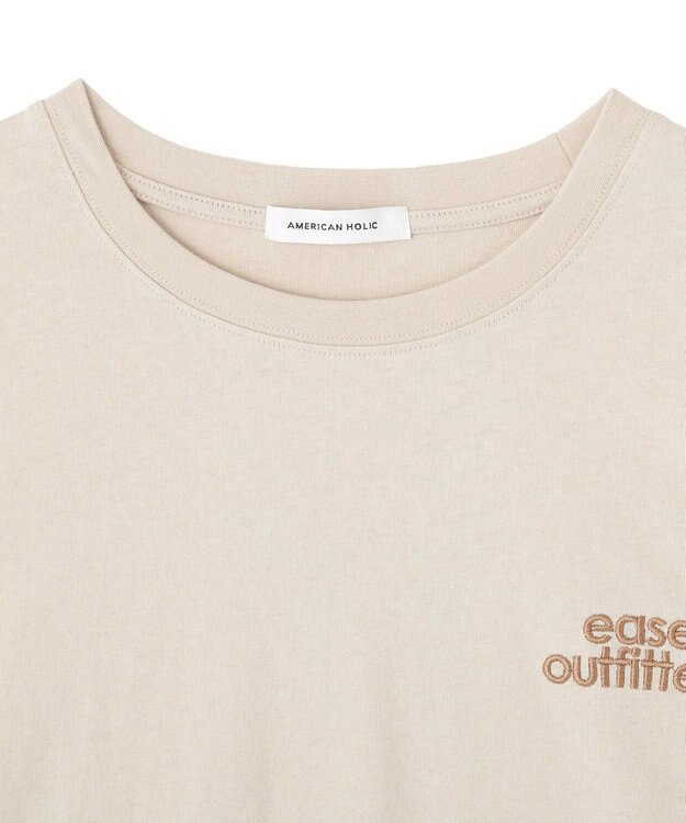 AMERICAN HOLIC 刺繍&フォトプリントTシャツ Beige