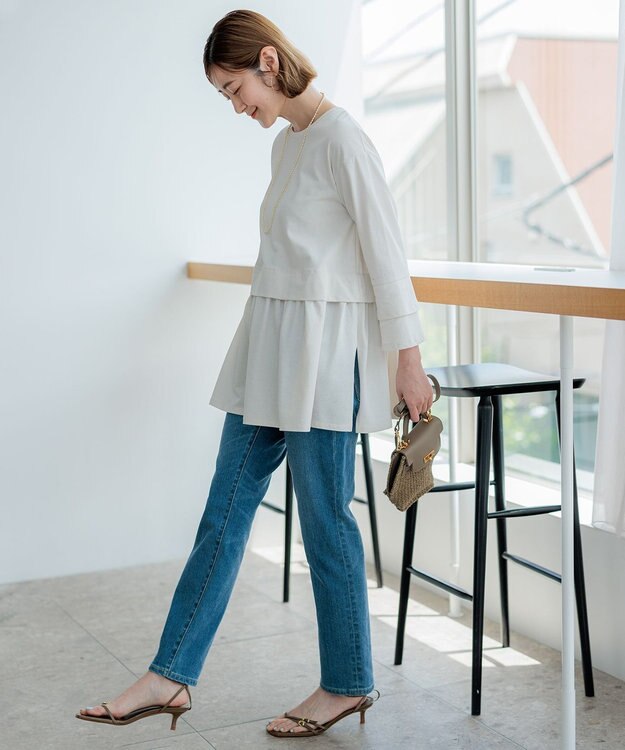 23区 S 【SLOW/好評につき新色追加】エフォートレス デザインTシャツ アイボリー系