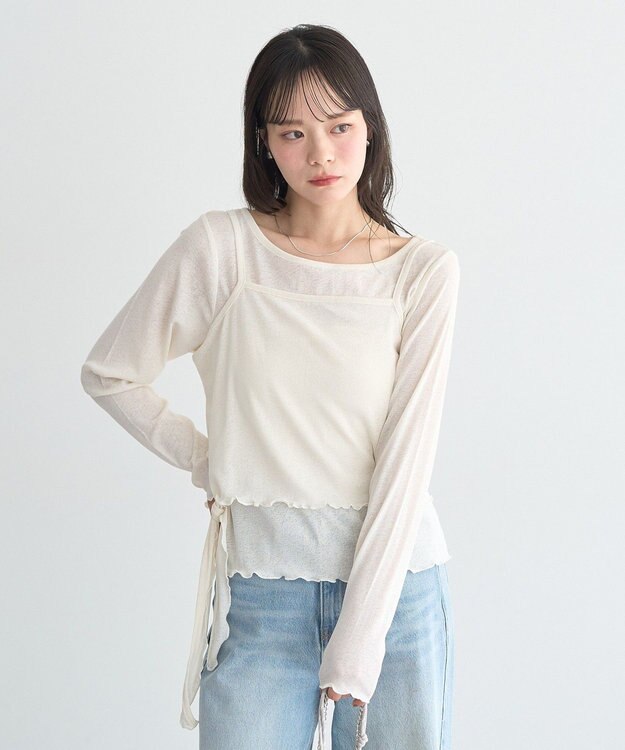 earth music&ecology 【SET2点】ツイストキャミレイヤードカットソー Ivory