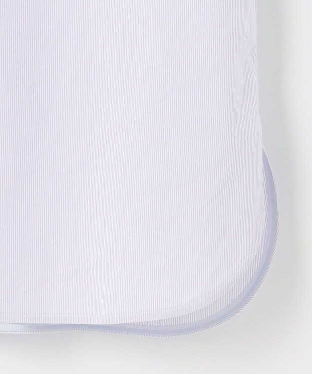 J.PRESS LADIES L 【洗える】 BEZ VEGA フリル ストライプ ブラウス ふじ色系1