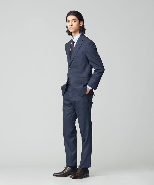 J.PRESS MEN 【ESSENTIAL CLOTHING】ラスティックストライプ スーツ ネイビー系1